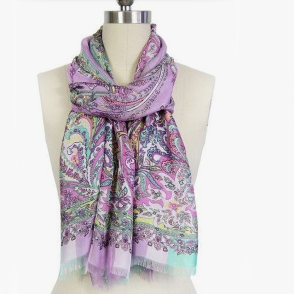 SAACHI Purple silk scarf
